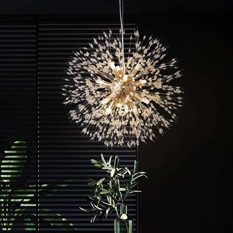 Luna Elegante LED-Pendant Light - White and Golden Metal for Wohnzimmer and Esszimmer