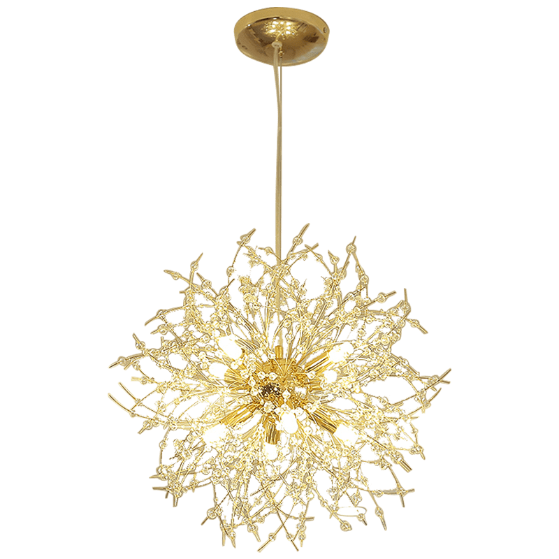 Luna Elegante LED-Pendant Light - White and Golden Metal for Wohnzimmer and Esszimmer