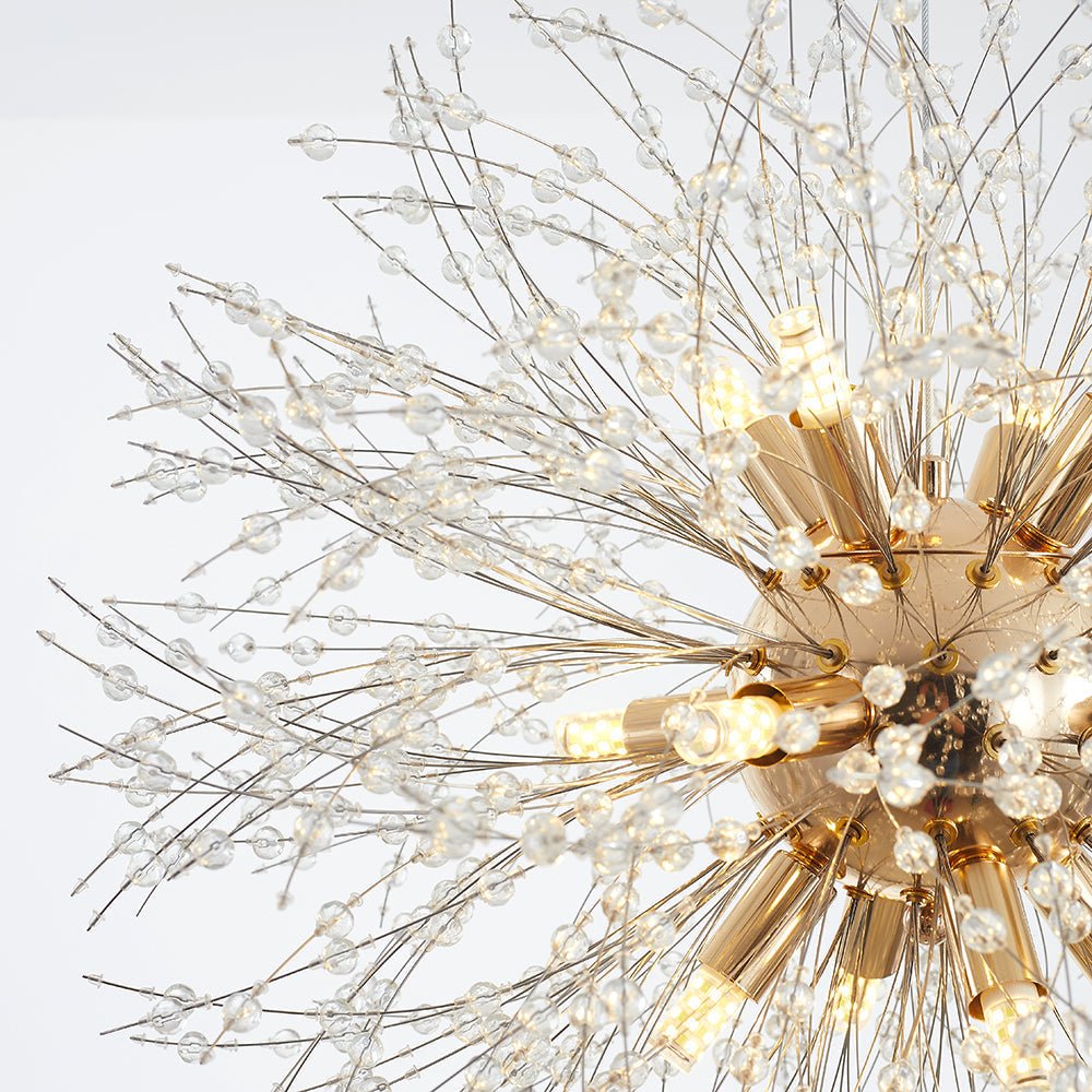 Luna Elegante LED-Pendant Light - White and Golden Metal for Wohnzimmer and Esszimmer