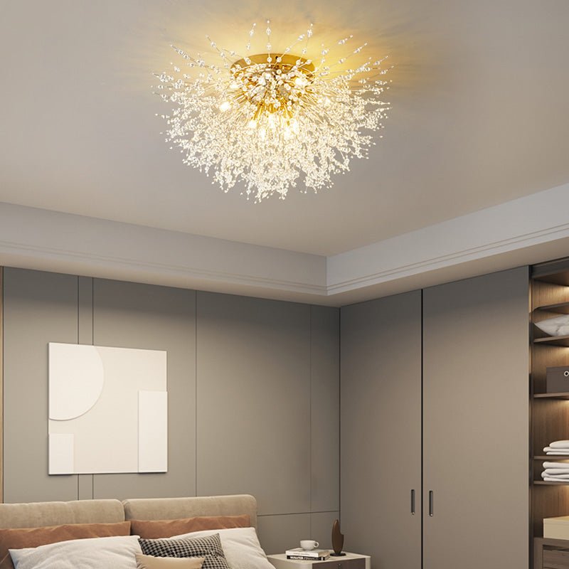 Luna Elegante LED-Pendant Light - White and Golden Metal for Wohnzimmer and Esszimmer