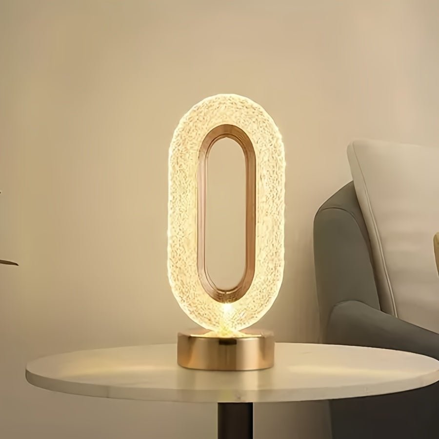 LuxeGlow - Elegante Kristall-Tischlampe mit USB für Schlafzimmer und Wohnzimmer