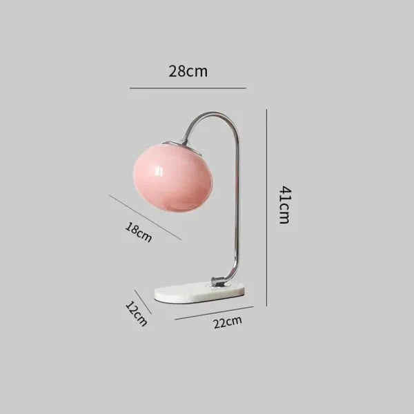 Marshmallow Tischleuchte aus Metall und Glas