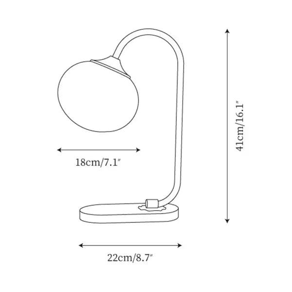 Marshmallow Tischleuchte aus Metall und Glas