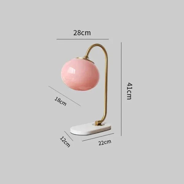 Marshmallow Tischleuchte aus Metall und Glas