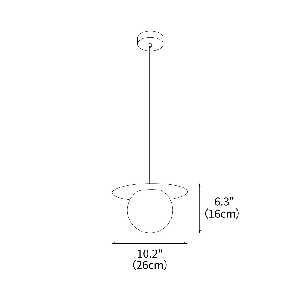 Sphärische Lampe aus Messing und Alabaster