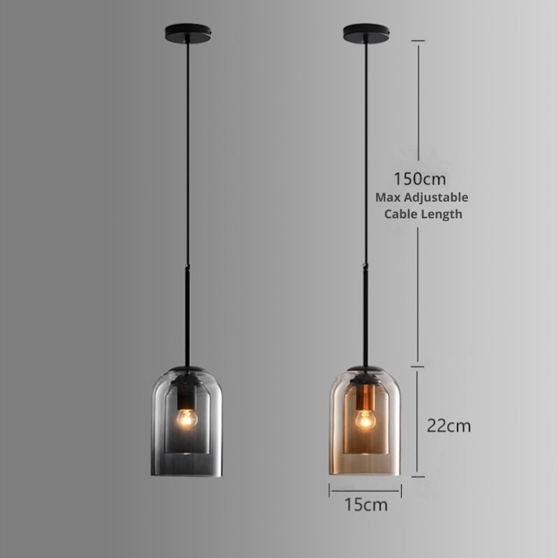 MicaRetro™ – Mid-Century Pendant with Double Glass