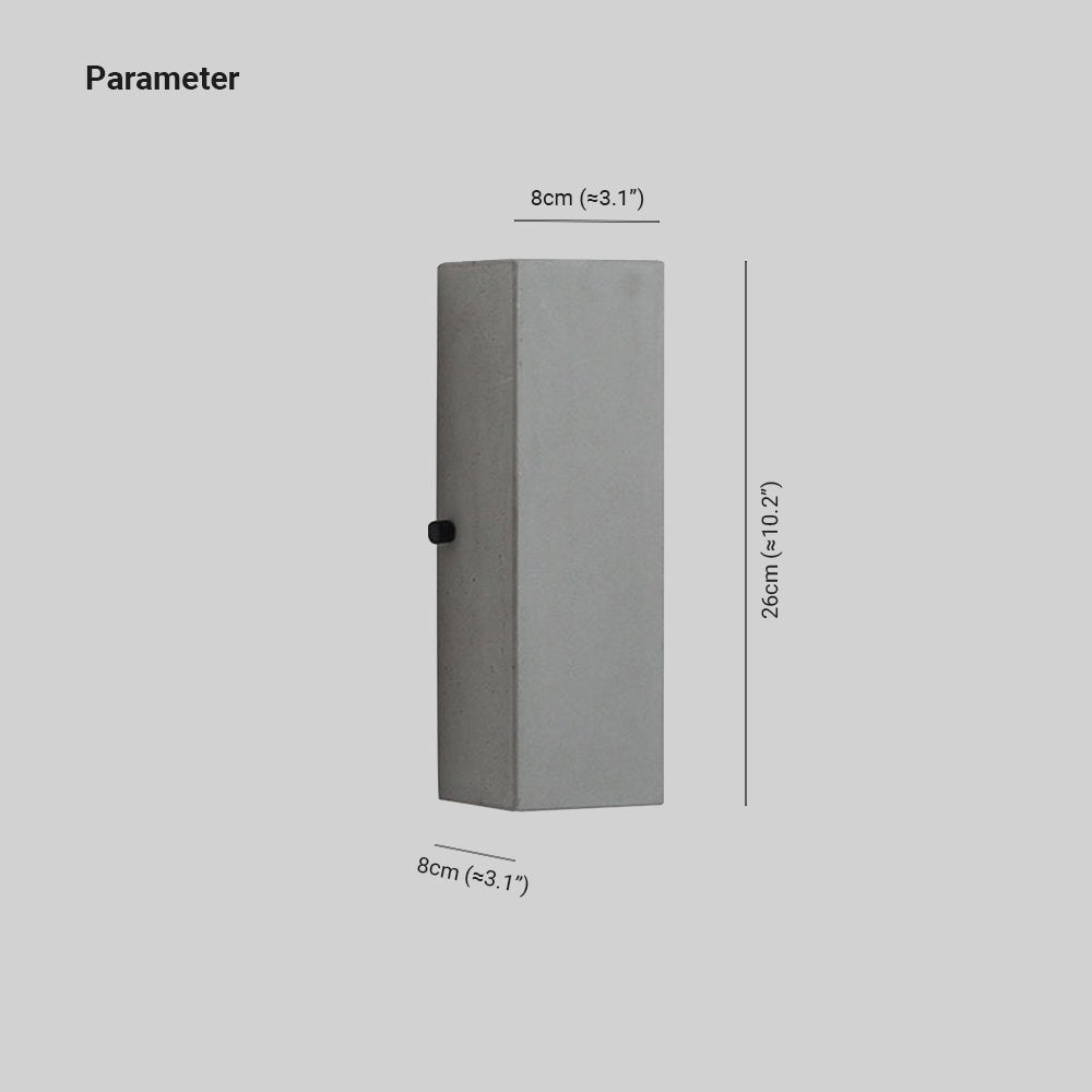Minimalistische Quadratische Außenwandleuchte aus Zement