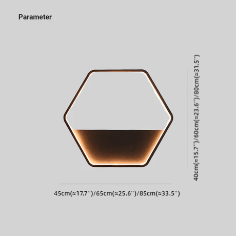 Minimalistische Sechseck-Ring Wandleuchte mit Regal für den Außenbereich