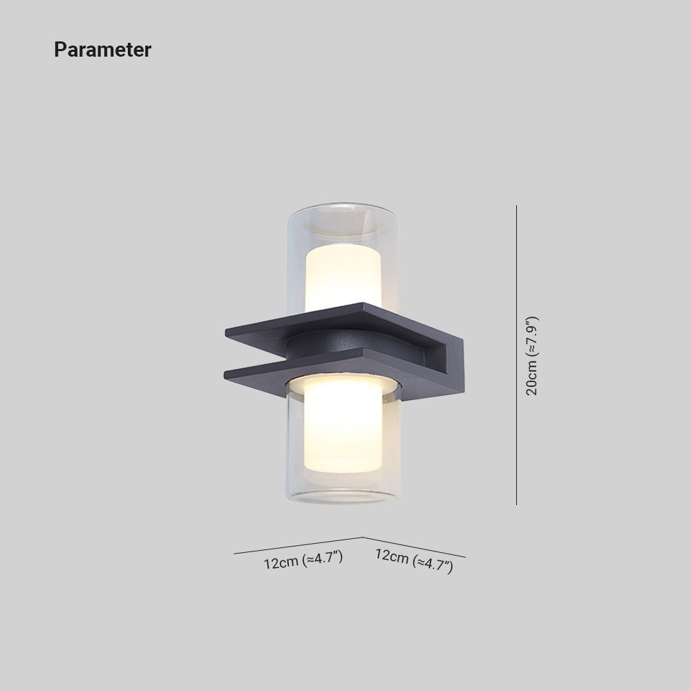 Moderne Zylindrische Doppelkopf-Hardwired LED-Wandleuchte für den Außenbereich