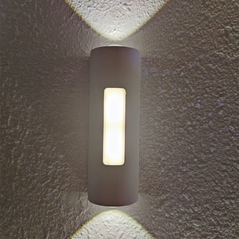 Moderne LED Außenwandlampe mit Zylindrischem Design