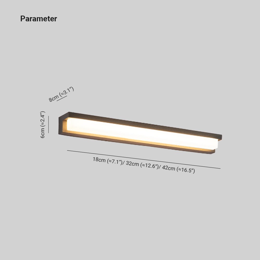 Moderne Rechteckige Außen-Solarwandlampe