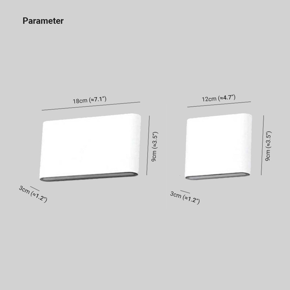 Moderne Rechteckige Außen-Metallwandleuchte