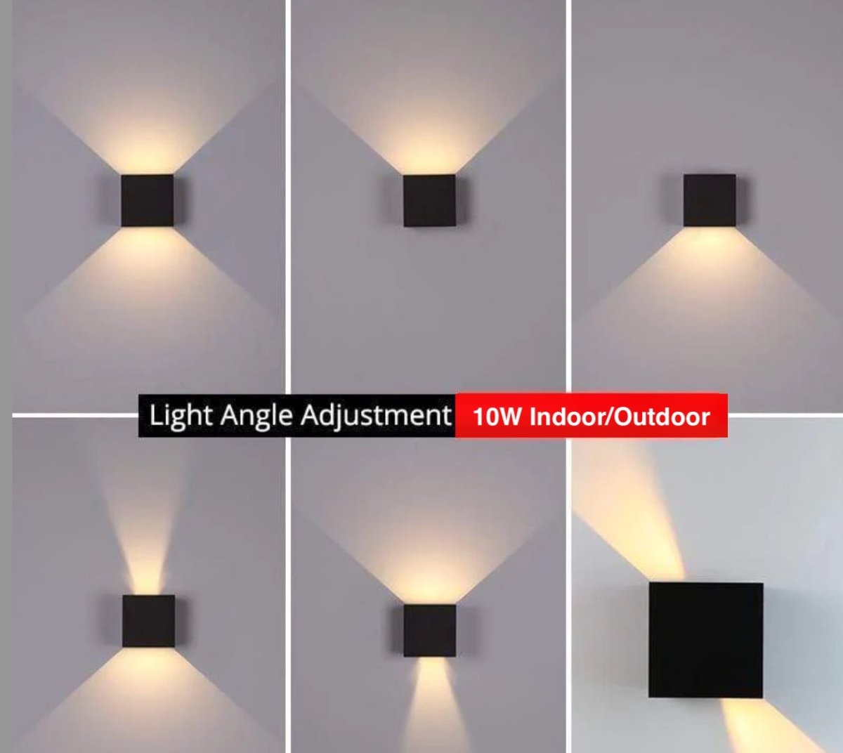 Moderne Vierkant-LED-Wandleuchte mit Verstellbarer Lichtlenkung