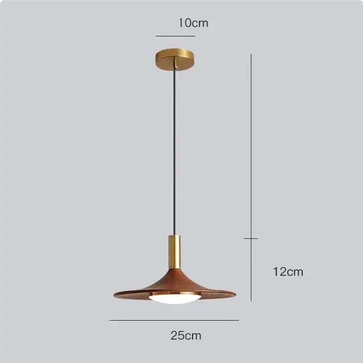 Moderne Walnuss Holz LED Hängeleuchte