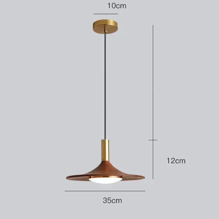 Moderne Walnuss Holz LED Hängeleuchte