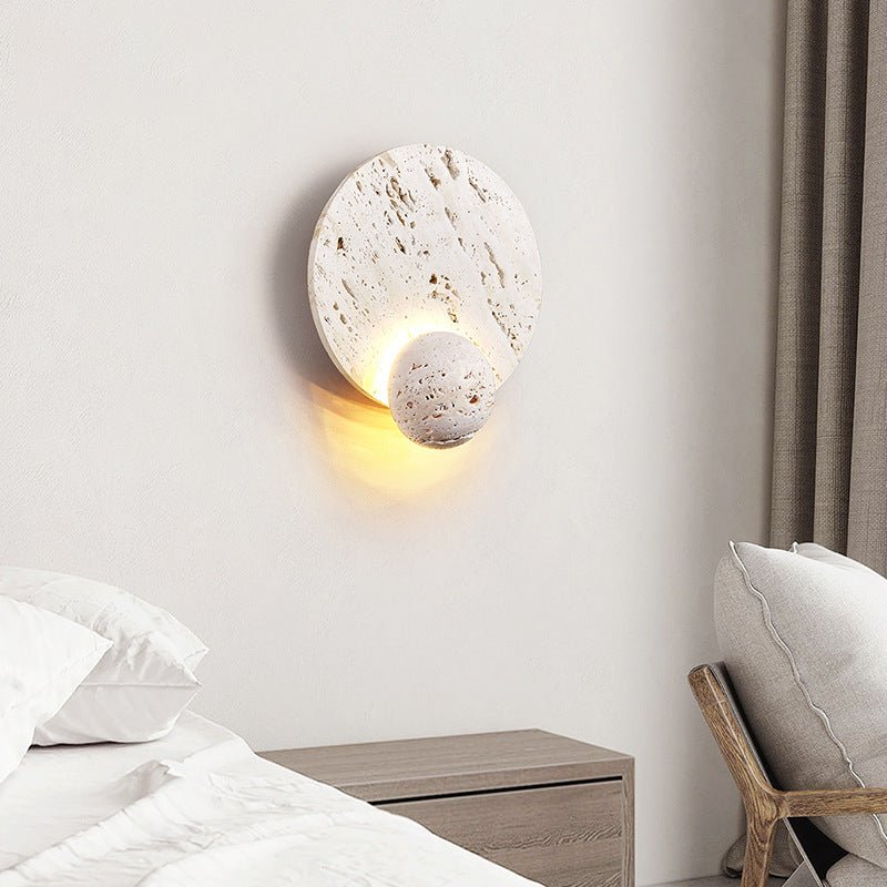 Moderne Wandlampe aus weißem Travertin-Crème Design