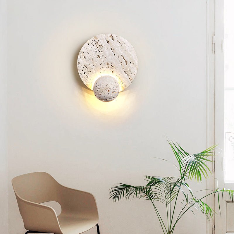 Moderne Wandlampe aus weißem Travertin-Crème Design