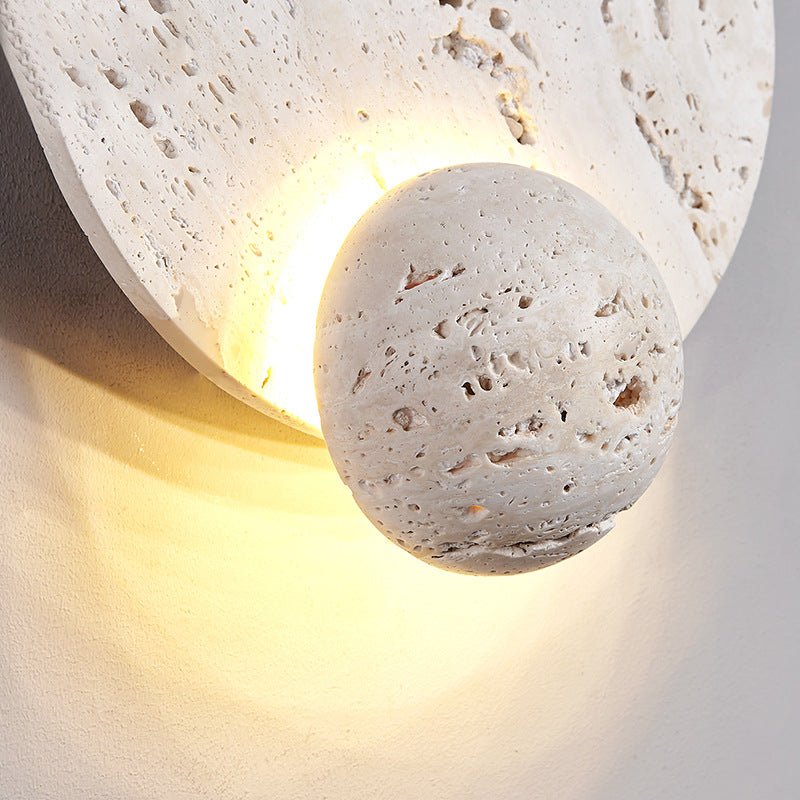 Moderne Wandlampe aus weißem Travertin-Crème Design