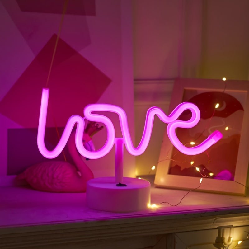 LED Neon Tischlampe NeonLiefde - Perfekt für Schlafzimmer und Partydekoration