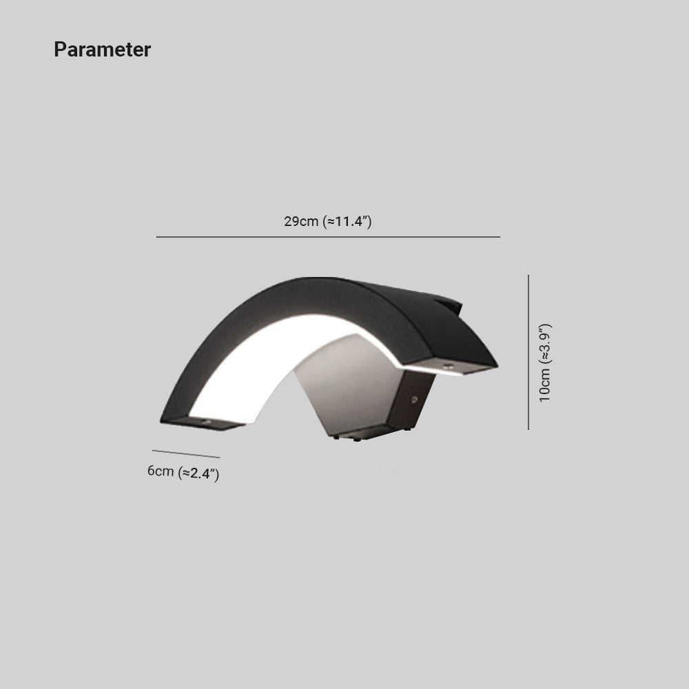 Nordic Arc Metall LED Außenwandleuchte