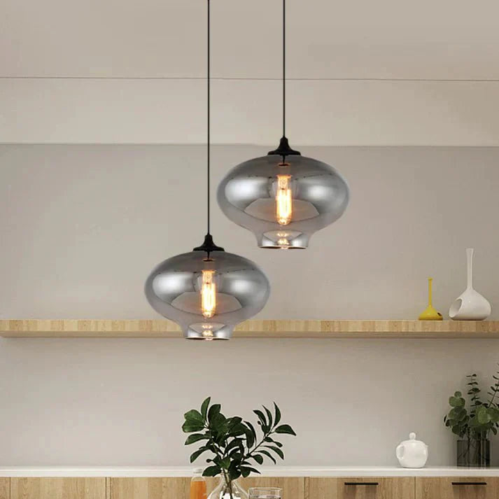 Nordic hanging lamp in loft style with glass