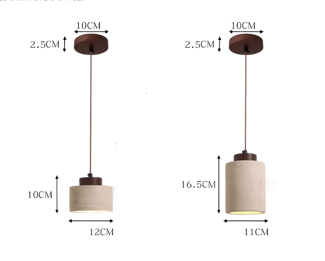 Nordische LED-Hängeleuchte aus Travertin im Retro-Stil