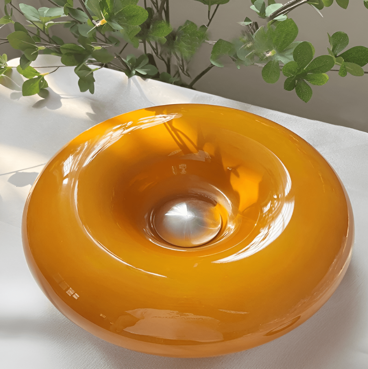 Orange Donut Leuchte - Elegante Wand- und Tischlampe