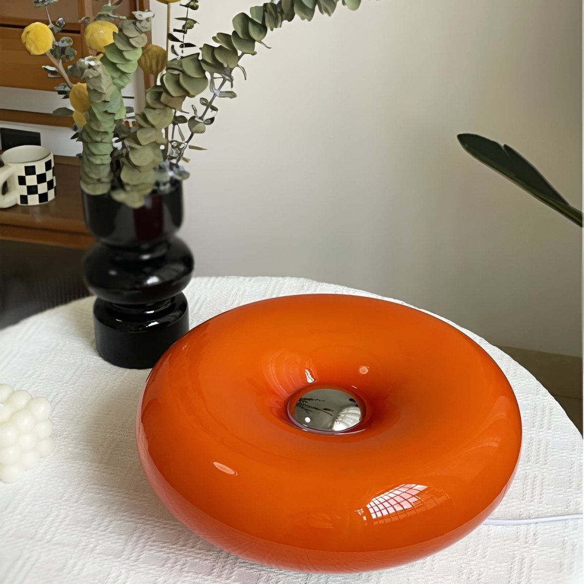 Orange Donut Leuchte - Elegante Wand- und Tischlampe