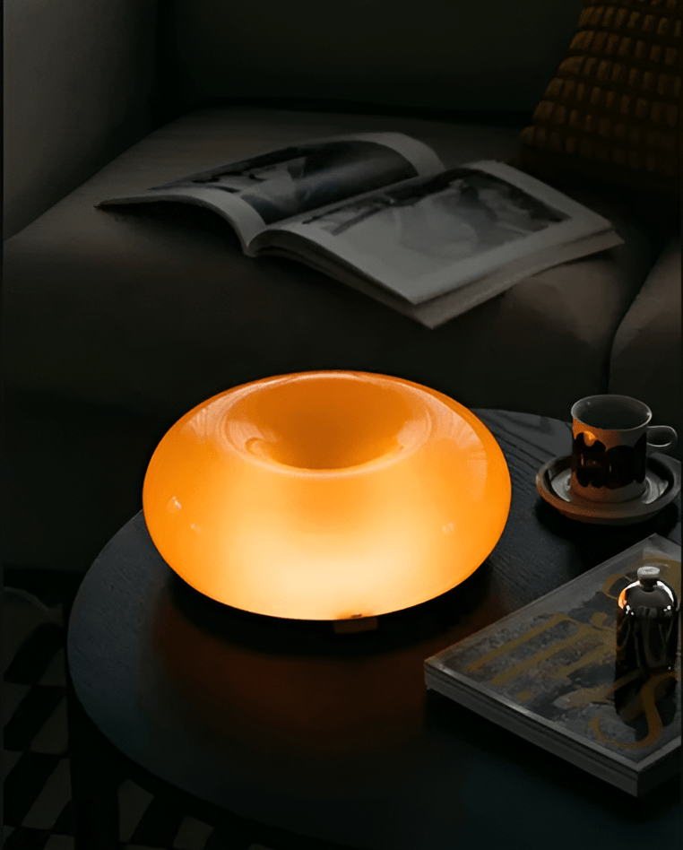 Orange Donut Leuchte - Elegante Wand- und Tischlampe