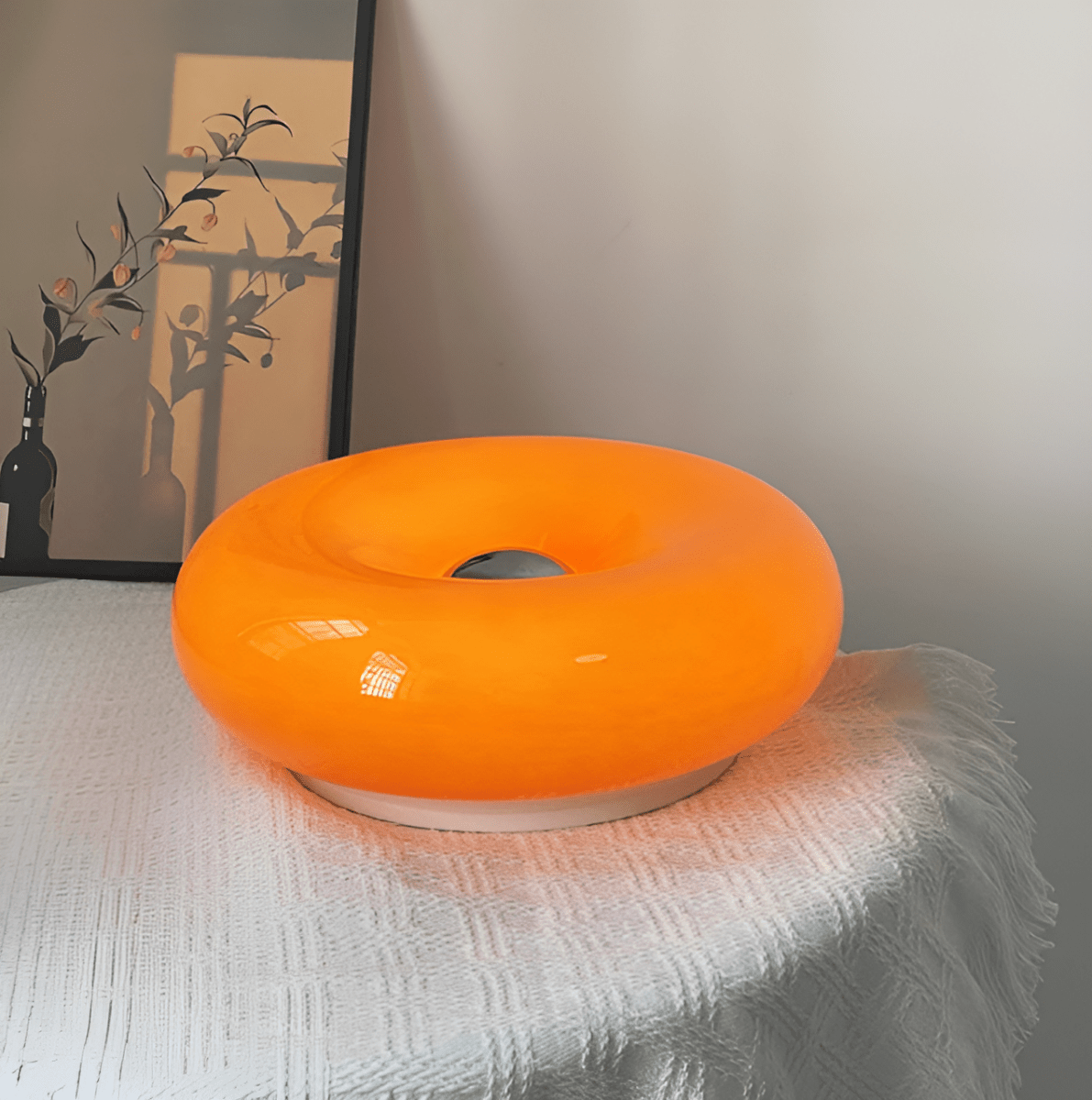 Orange Donut Leuchte - Elegante Wand- und Tischlampe