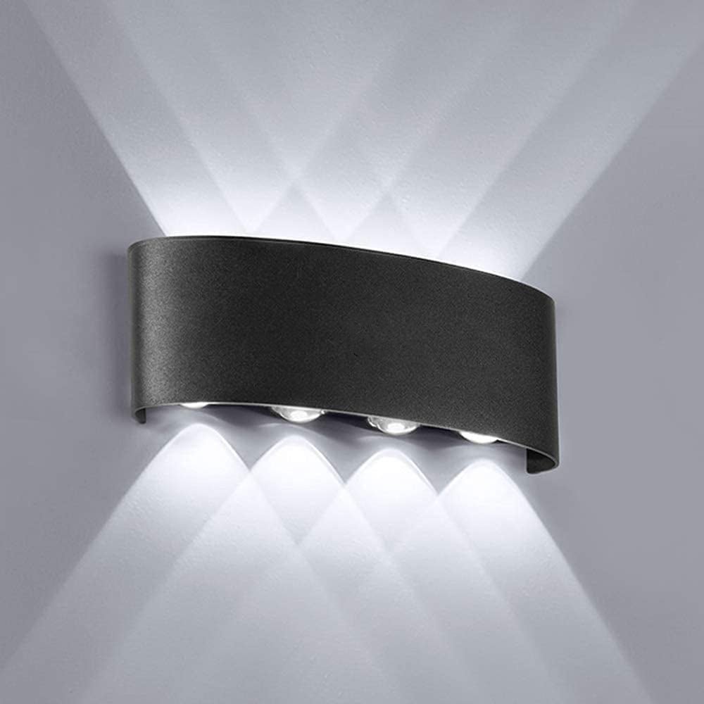 Moderne LED-Up-Down-Wandleuchte aus Metall und Acryl für Innen- und Außenbereich