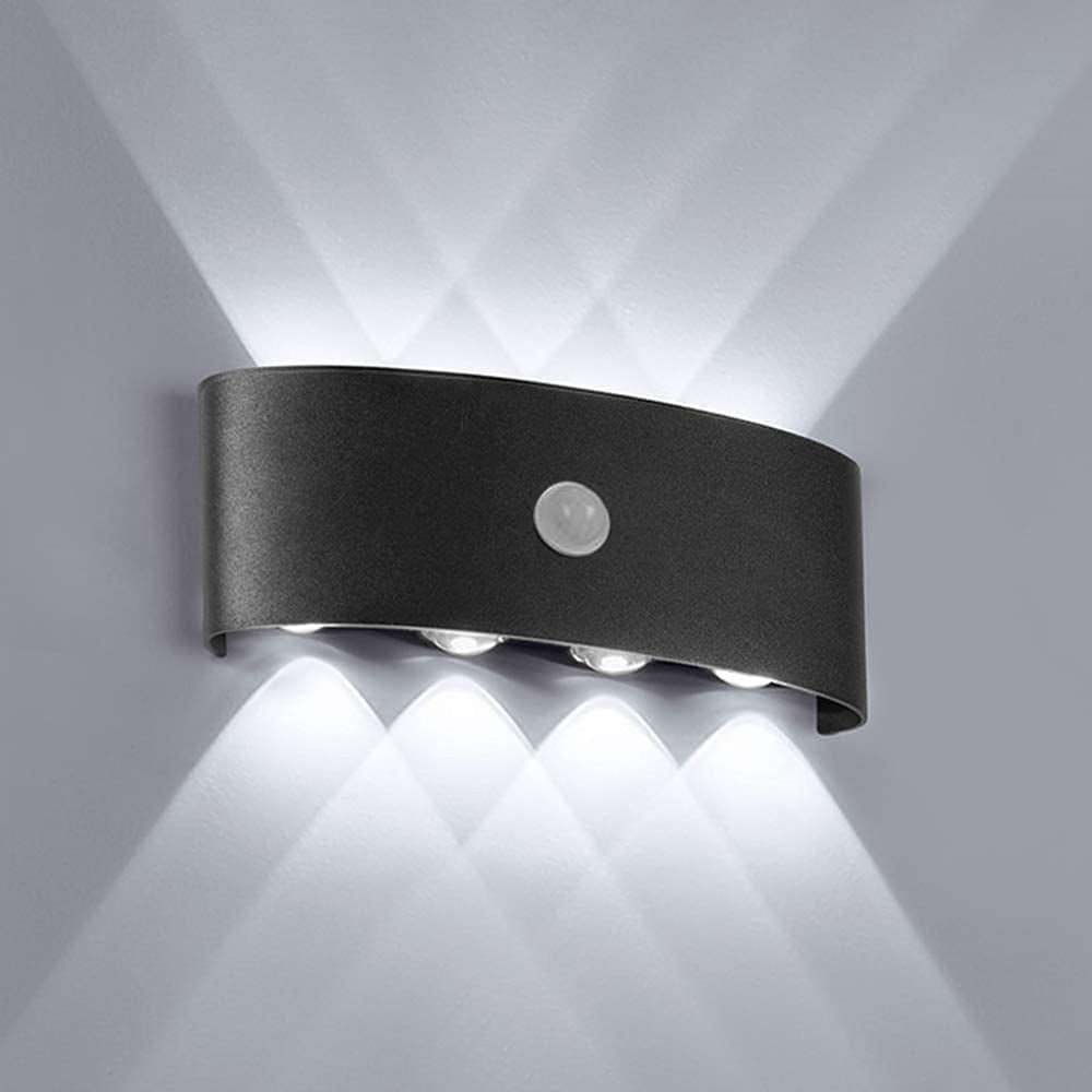 Moderne LED-Up-Down-Wandleuchte aus Metall und Acryl für Innen- und Außenbereich