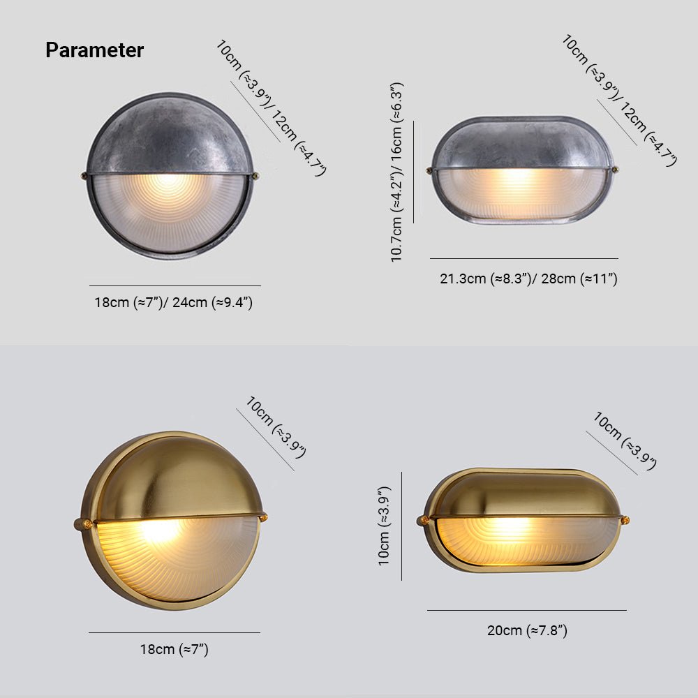 Moderne Außenwandlampe Runde/Ellipse, Wasserdicht, 2 Farben