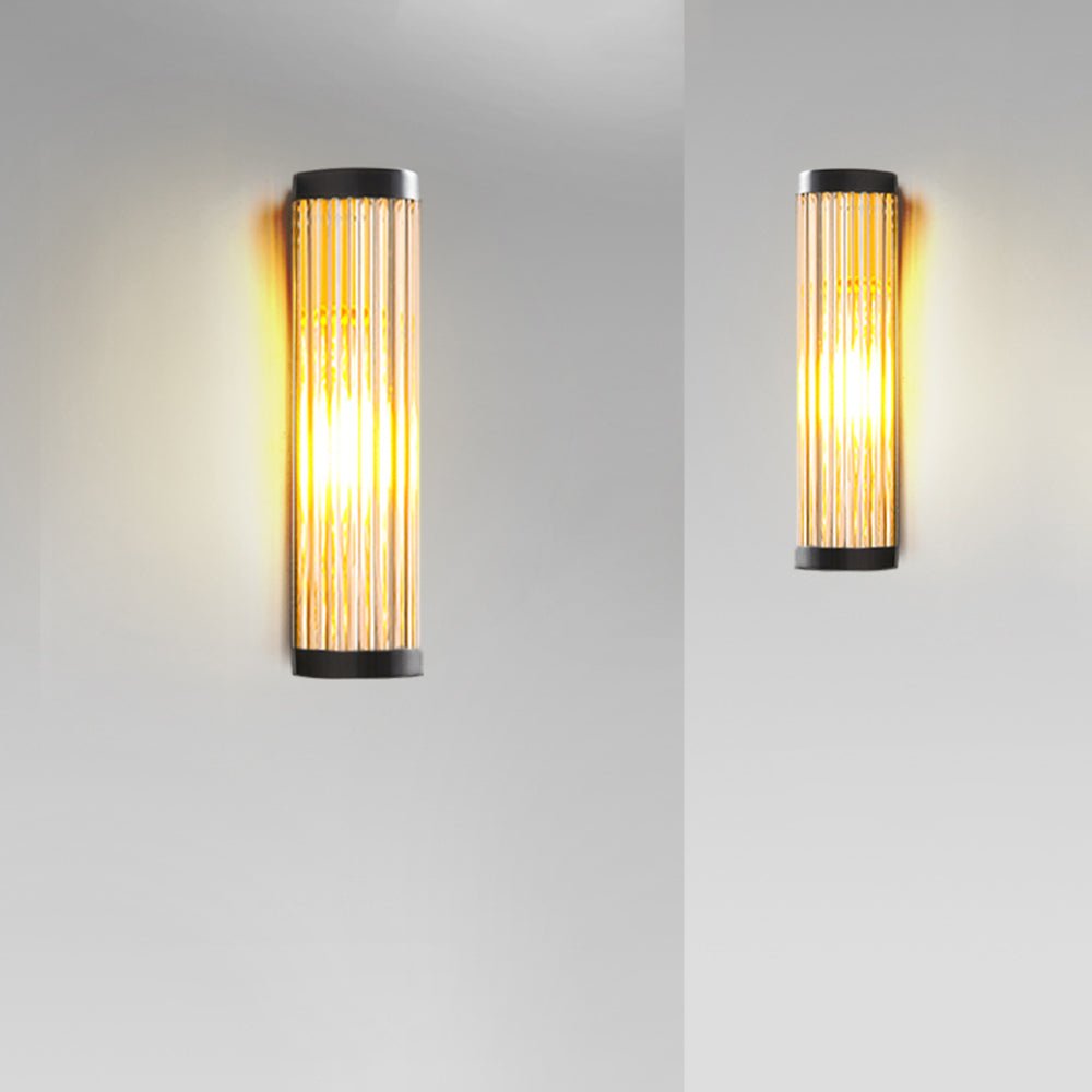 Moderne halbkreisförmige Außenwandlampe aus Metall und Glas