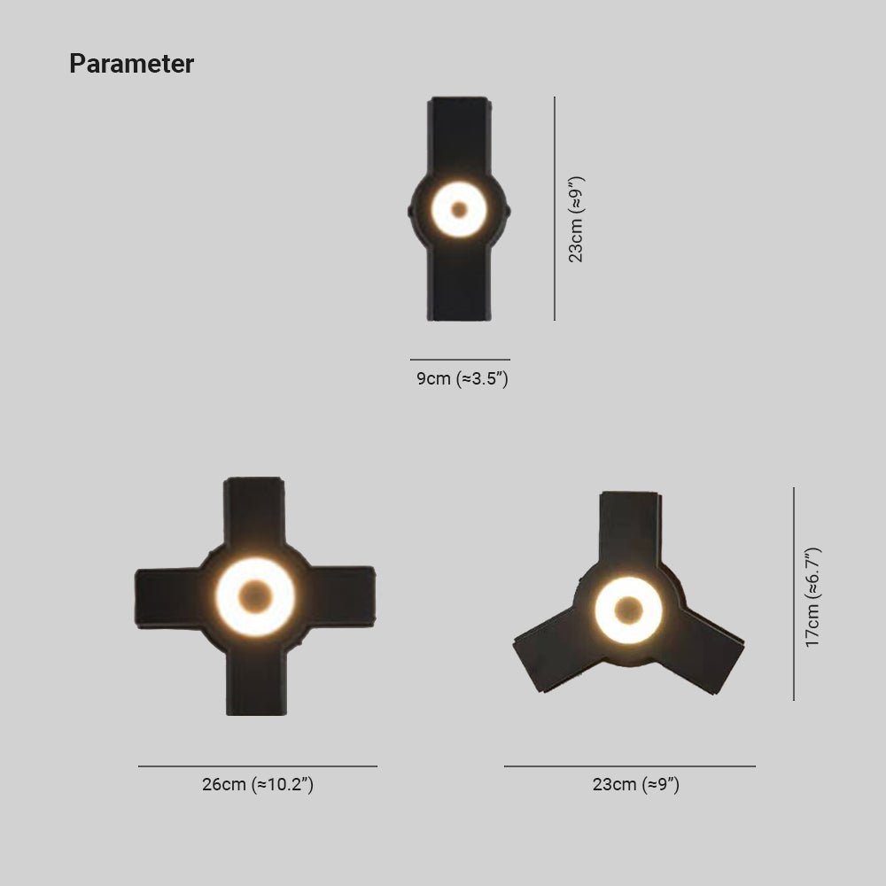 Moderne, wasserdichte minimalistische LED-Außenwandleuchte aus Metall und Acryl für Garten und Gang.