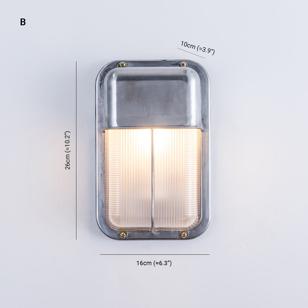 Moderne Geometrische Außenwandleuchte aus Metall und Glas