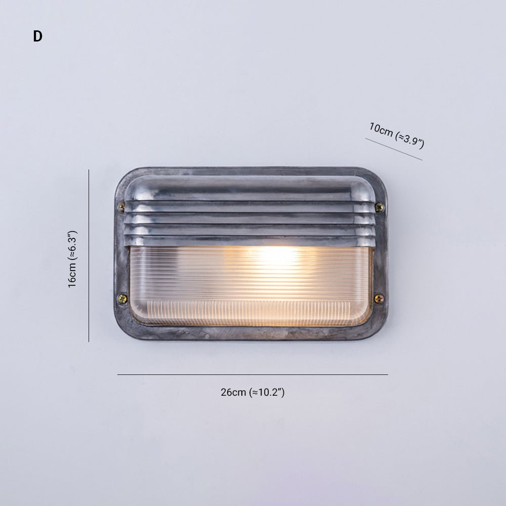 Moderne Geometrische Außenwandleuchte aus Metall und Glas