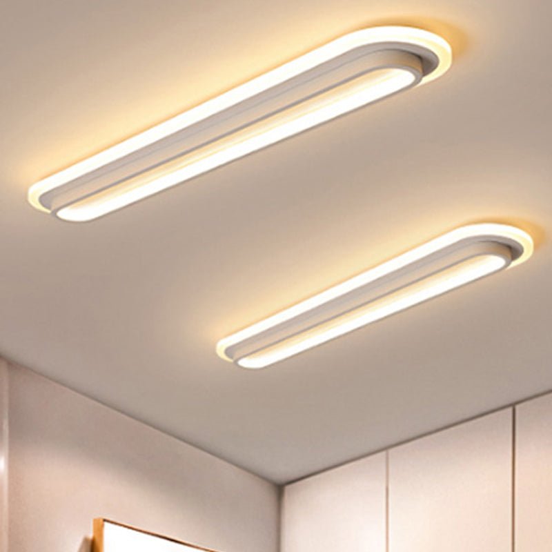 Elegante Ovale LED-Deckenleuchte in Schwarz oder Weiß mit Acryl-Diffusor