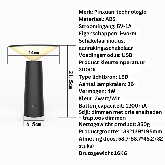 Kabellose Fernbedienungs-Tischleuchte Remoteglo