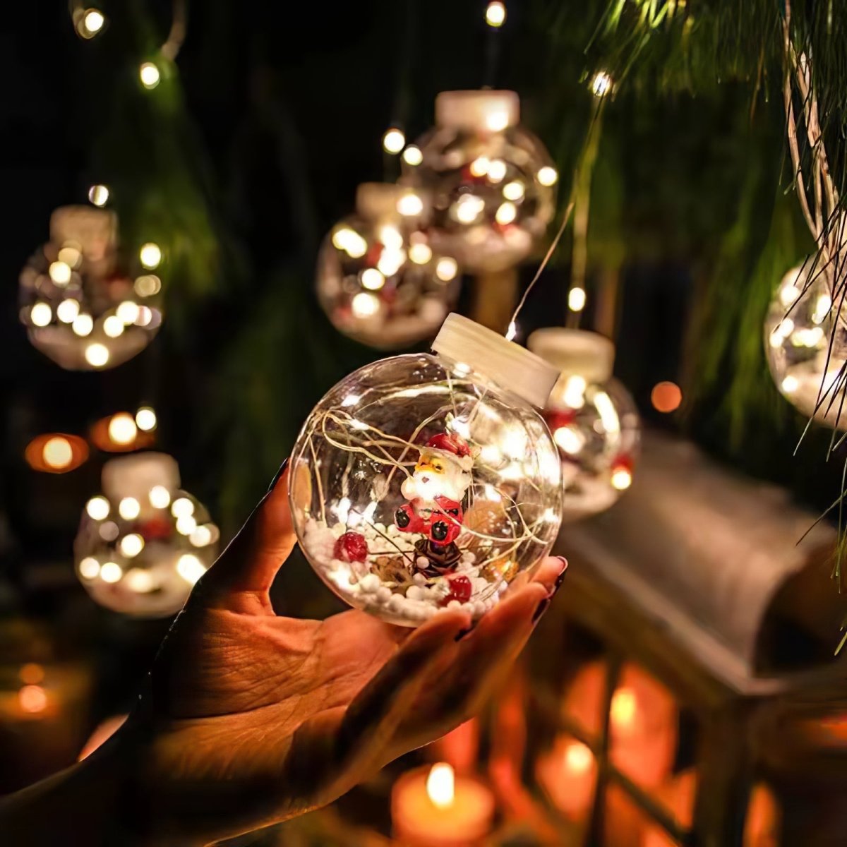 Retro Weihnachtswunschkugel LED Außenleuchte