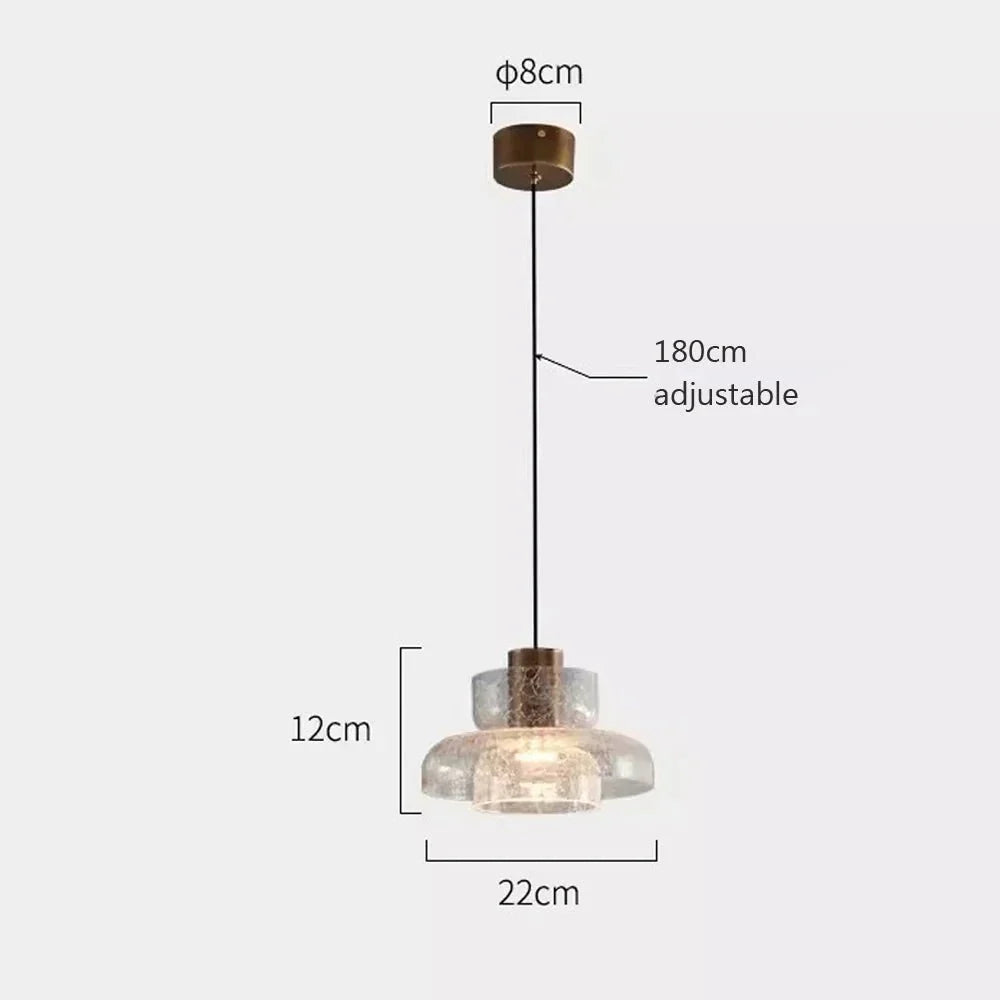 Retro LED-Hängelampe mit Gebrochenem Glasdesign