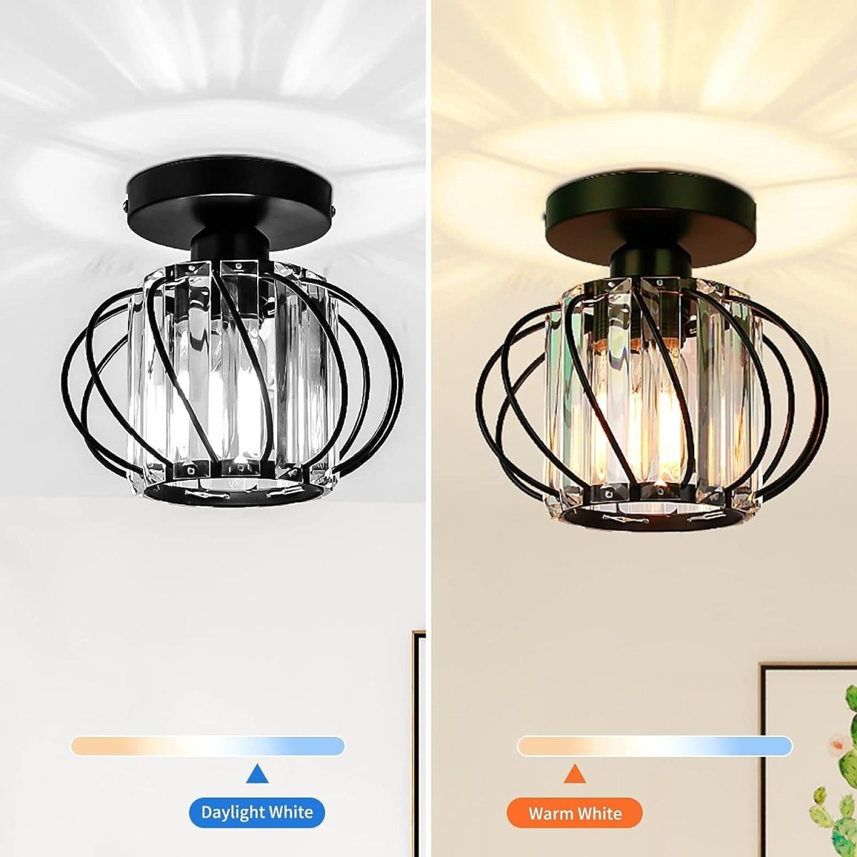 Retro Moderne Eisenlaterne mit Schräglinien-Deckenlampe