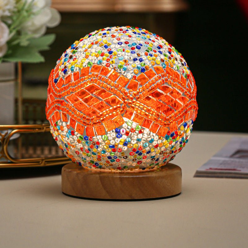 Sphärische LED-dimmbare Barock-Mosaik-Glas-Tischlampe