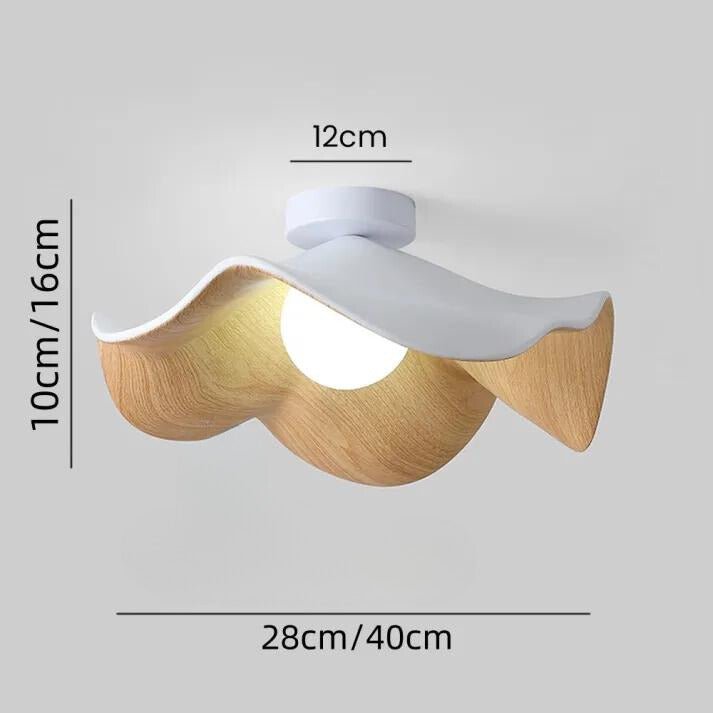 Skandinavische Hängelampe aus Holz im Lotus-Design