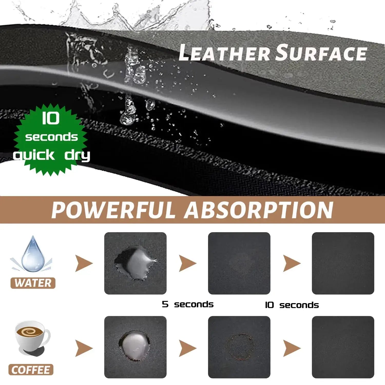 Surface en cuir avec absorption puissante pour une cuisine super absorbant et propre
