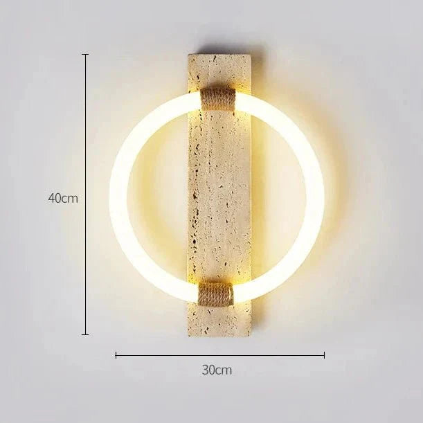 Mittelalterlich inspirierte Retro-LED-Wandleuchte aus Travertin