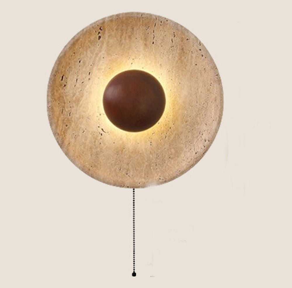 Travertin Wabi-Sabi Wandlampe aus Naturstein