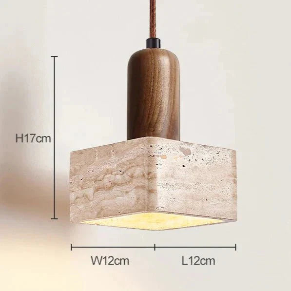 Travertin LED-Hängelampe im Retro-Stil