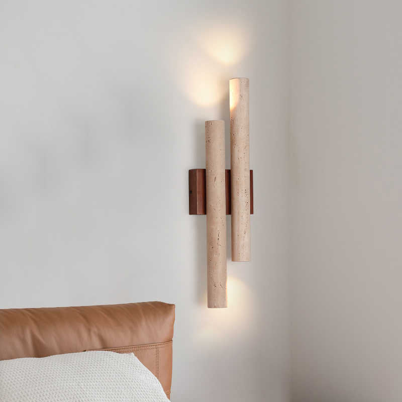 Travertine Retro-Stil Double Lange Wandlampe mit LED-Light