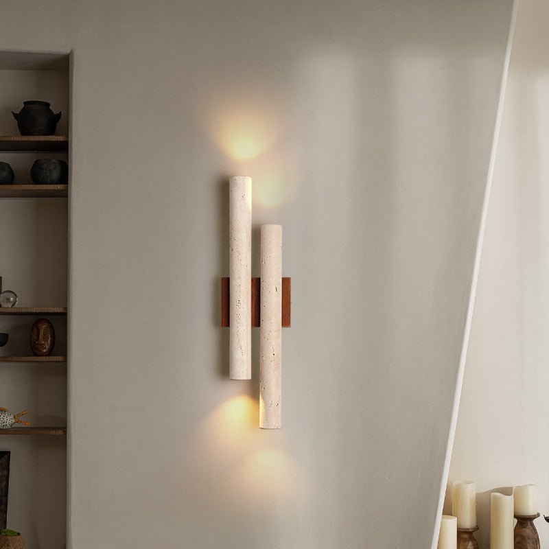 Travertine Retro-Stil Double Lange Wandlampe mit LED-Light